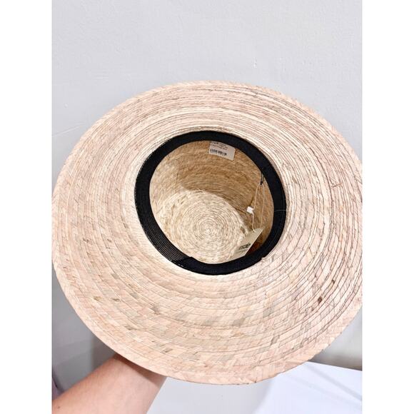 Naples Palm Woven Sun Hat Leaves Macrame Band Women's Large - Picture 4 of 5